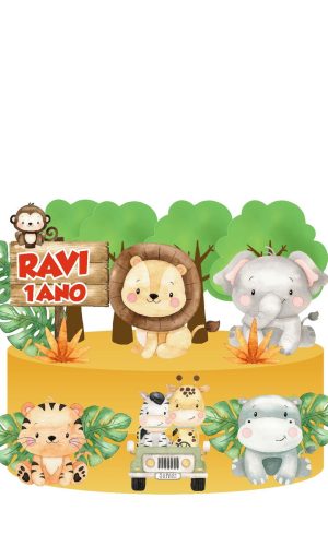 Arquivo de Corte Topo de Bolo Safari Cute