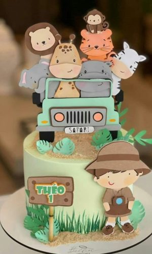 Arquivo de Corte - Topo de Bolo - Safari Cute (camadas)