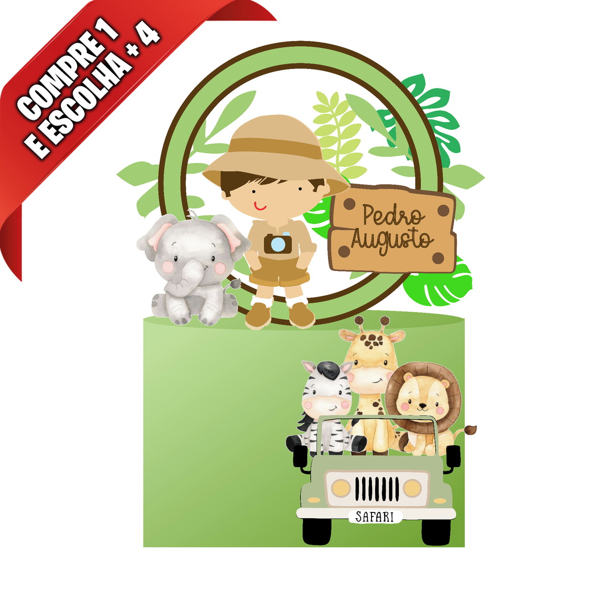 Arquivo de Corte Topo de Bolo Safari Cute
