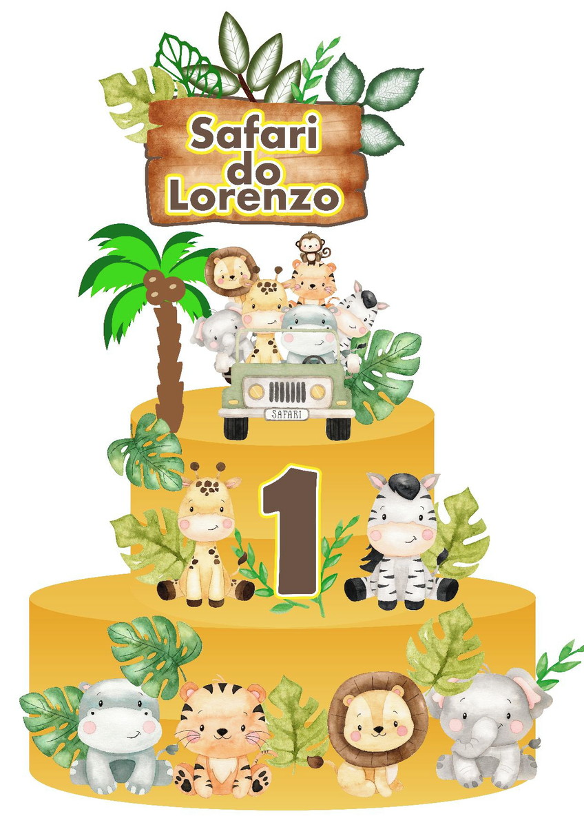 Arquivo de Corte Topo de Bolo Safari Cute