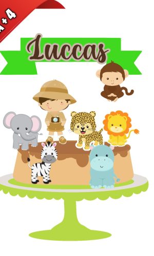 Arquivo de Corte Topo de Bolo Safari Cute