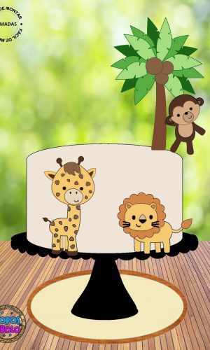 Arquivo de Corte Topo de Bolo Safari Cute