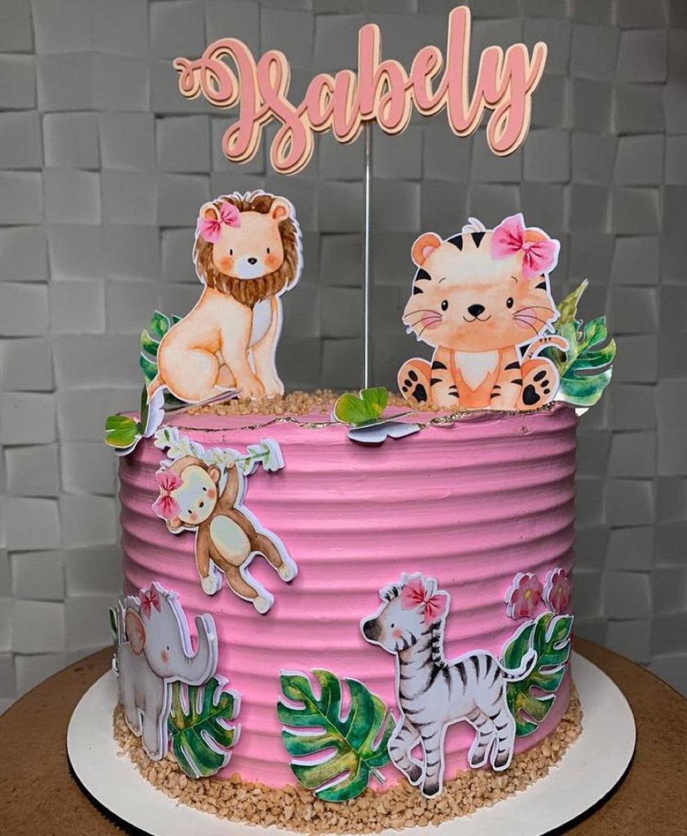Arquivo de corte topo de bolo SAFARI MENINA