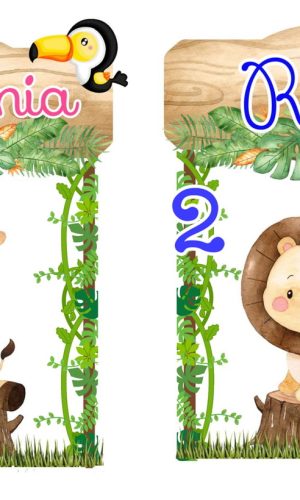 Arquivo de Corte Topo de Bolo Safari Menino e Menina