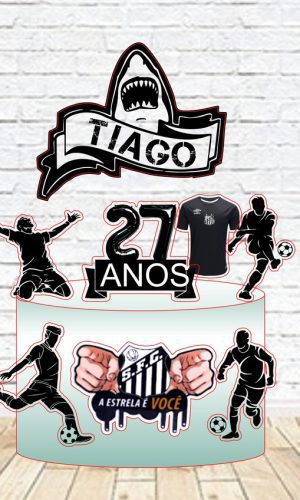 Arquivo de Corte Topo de Bolo Santos Studio