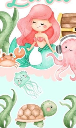 Arquivo de Corte Topo de Bolo Sereia Aquarela