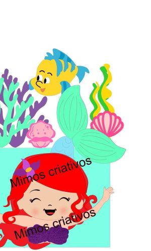 Arquivo De Corte Topo De Bolo Sereia Ariel Baby