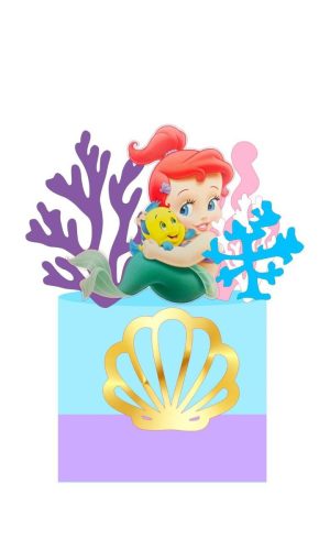 ARQUIVO DE CORTE TOPO DE BOLO SEREIA ARIEL baby