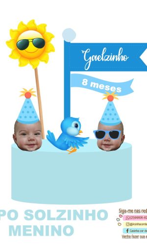 Arquivo de Corte Topo de Bolo Solzinho Menino Verão