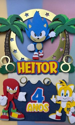 Arquivo de Corte Topo de Bolo Sonic e Amigos