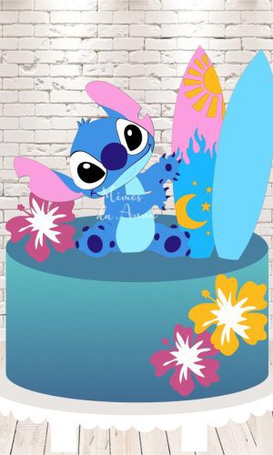 Arquivo de Corte Topo de Bolo Stitch em Camadas