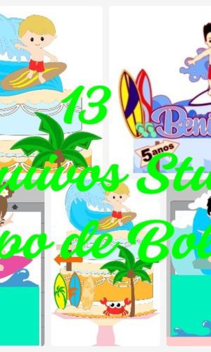 Arquivo de Corte Topo de Bolo - Surf