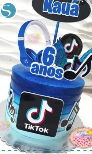 034 - Arquivo de Corte Topo de Bolo Tik Tok Menino