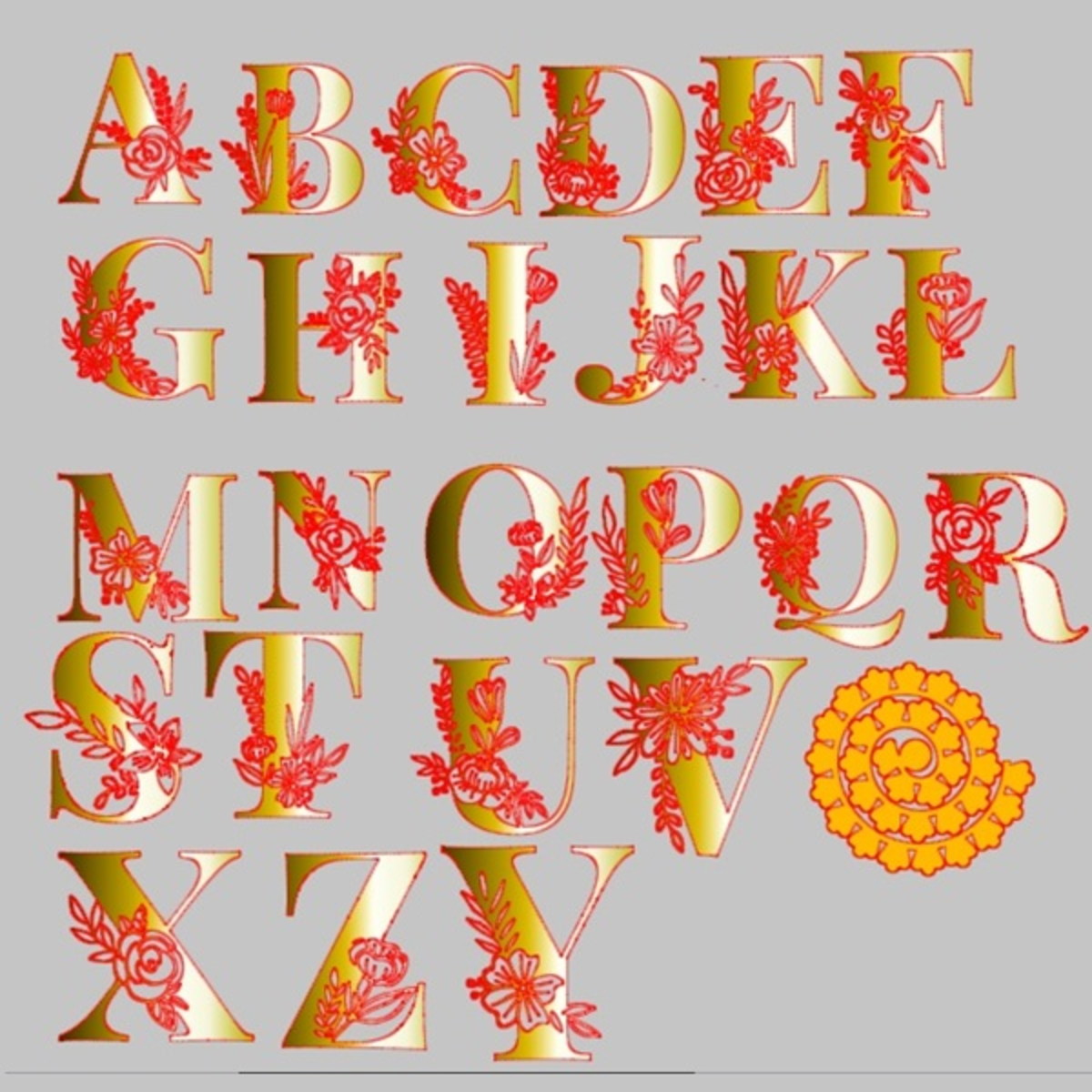 Arquivo de corte -Topo de Bolo Todas as Letras do Alfabeto 2