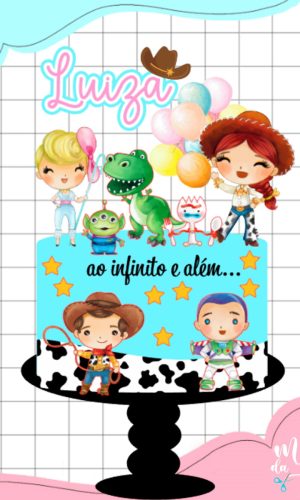 Arquivo de Corte: Topo de Bolo Toy Story Aquarelado 002