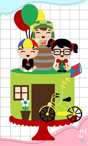 Arquivo de Corte: Topo de Bolo Turma do Chaves Cute 006