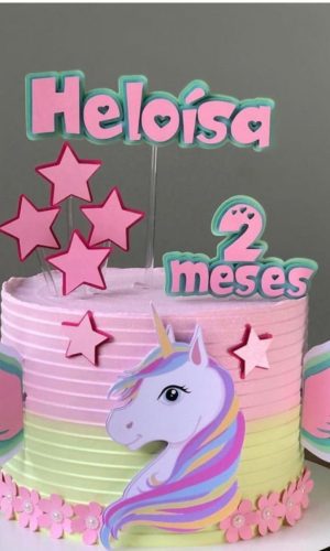 288 -arquivo de Corte Topo de Bolo Unicornio Asas em Camadas