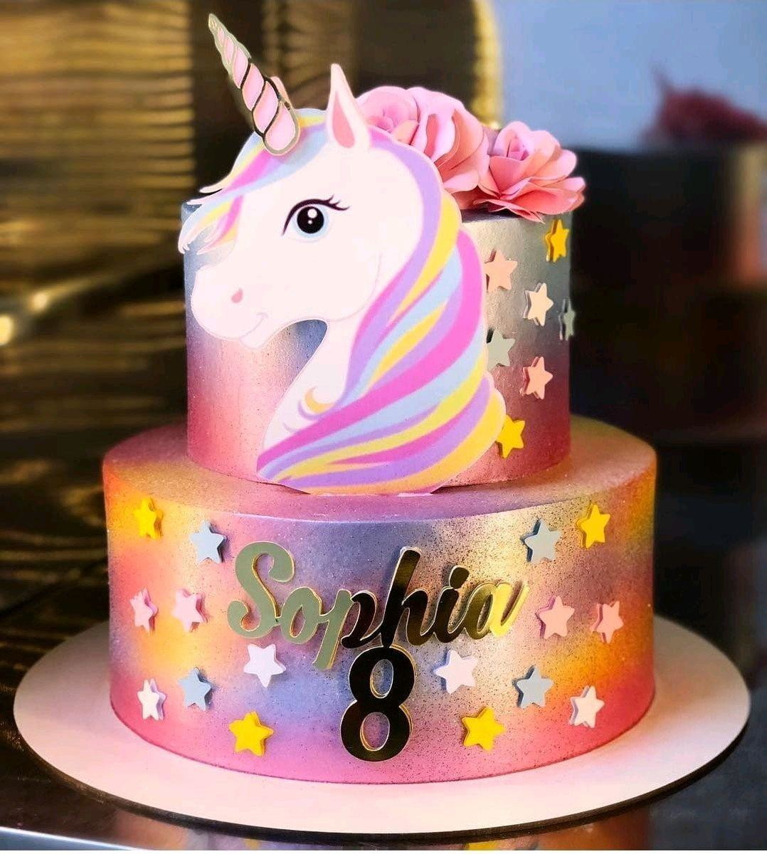 ARQUIVO DE CORTE TOPO DE BOLO UNICORNIO CAMADAS #2657