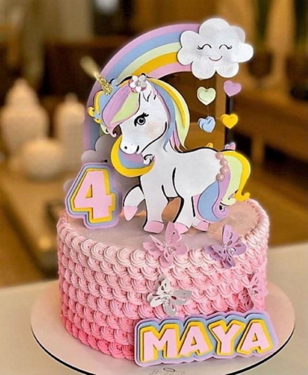 Arquivo de Corte Topo de Bolo Unicornio Camadas #2668