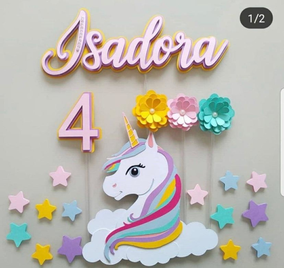 Arquivo de Corte Topo de Bolo Unicornio Camadas