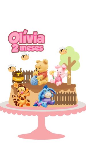 Arquivo de Corte Topo de Bolo Ursinho Pooh 01