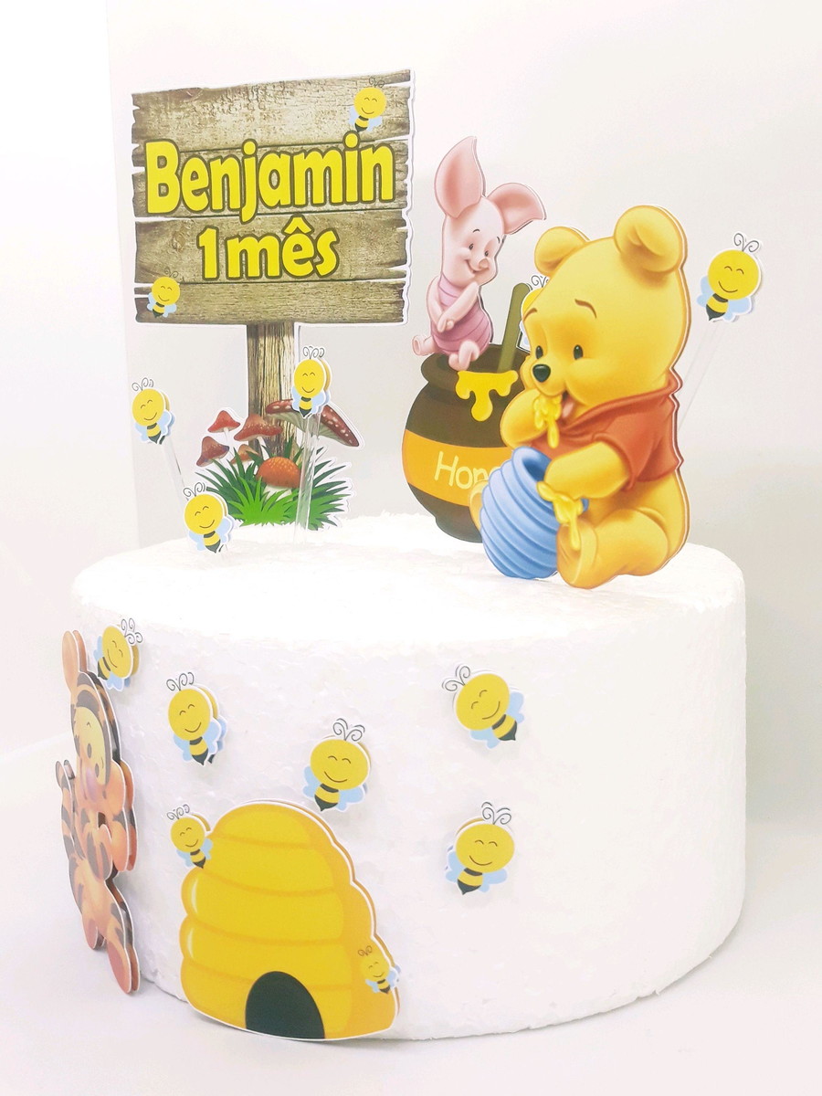 Arquivo de Corte Topo de Bolo Ursinho Pooh Studio e pdf - Imagem 3