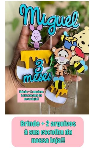 Arquivo de corte-topo de bolo Ursinho Pooh