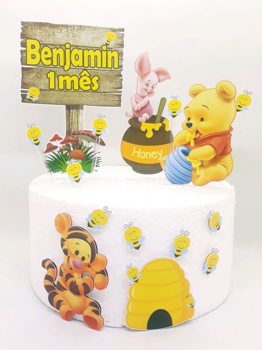Arquivo de Corte Topo de Bolo Ursinho Pooh Studio e pdf