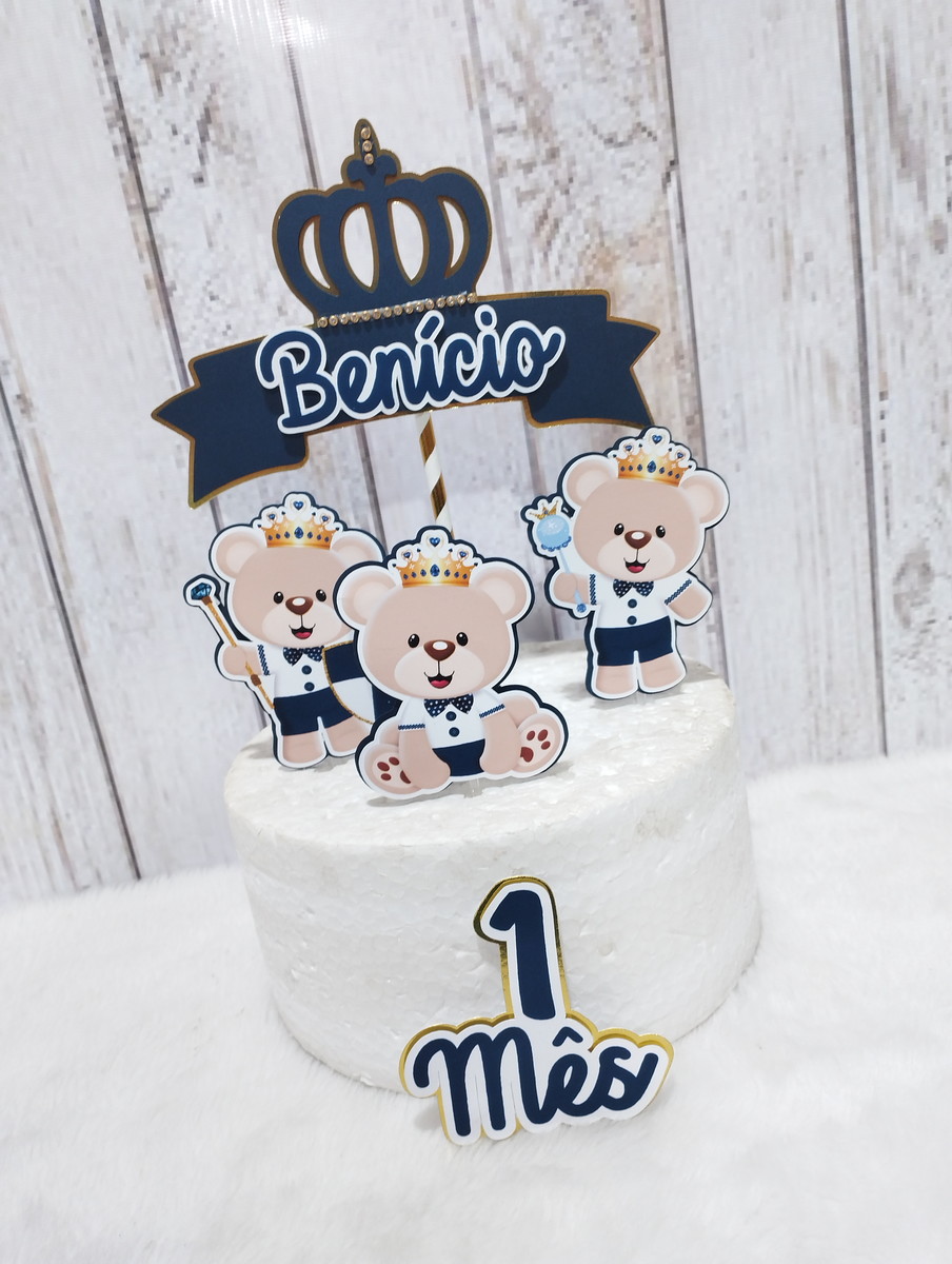Arquivo de Corte Topo de Bolo Urso Realeza Menino 02 - Imagem 3