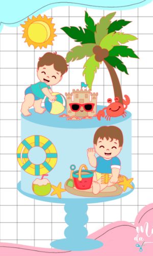 Arquivo de Corte: Topo de Bolo Verão Meninos da Praia 022