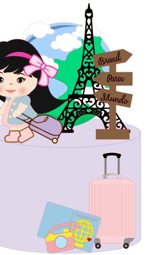 Arquivo de Corte Topo de Bolo Viagem