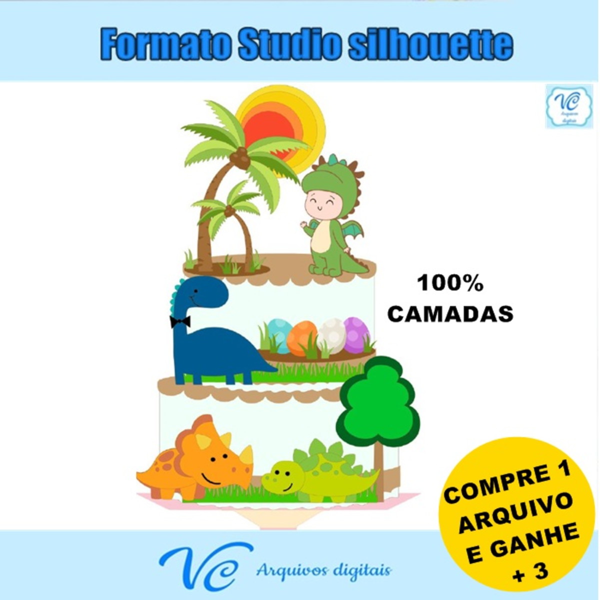 Arquivo De Corte Topo Dinossauro Menino Camadas - 257