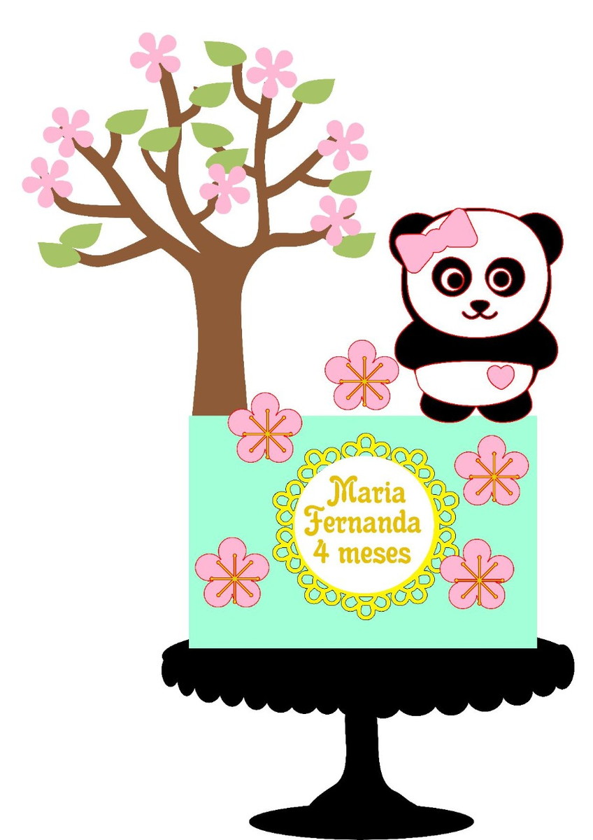 Arquivo de Corte Topo de Bolo Urso Panda Cute 001