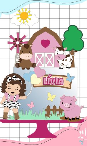 Arquivo de Corte: Topo Fazendinha Cute Camadas Menina 032