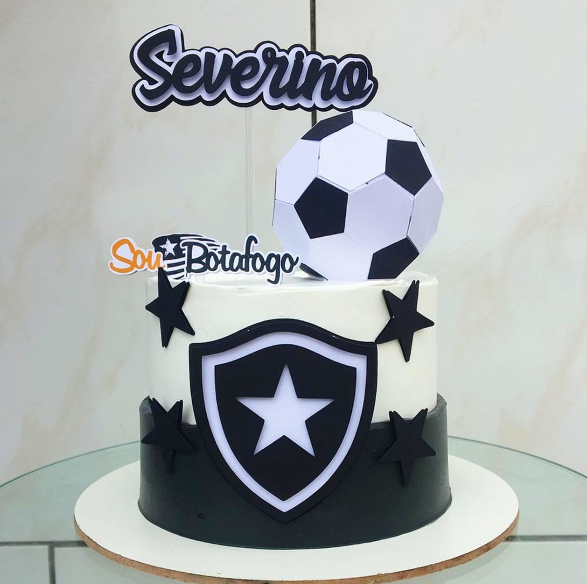 Arquivo de Corte Topo Futebol Bota Fogo Bola 3d