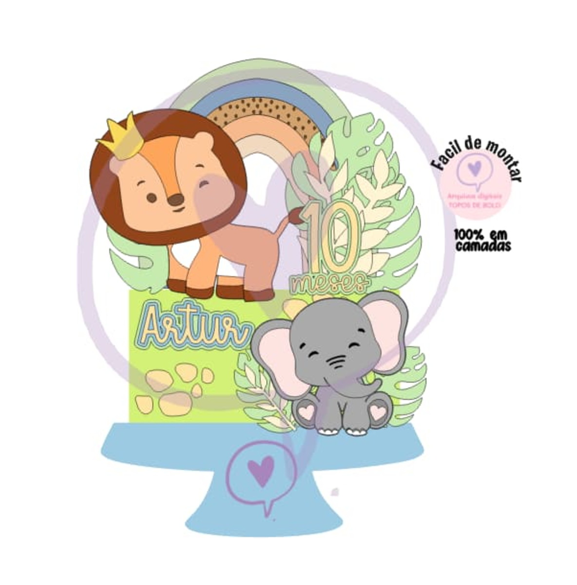 Arquivo de Corte Topo Leão e Elefante 1