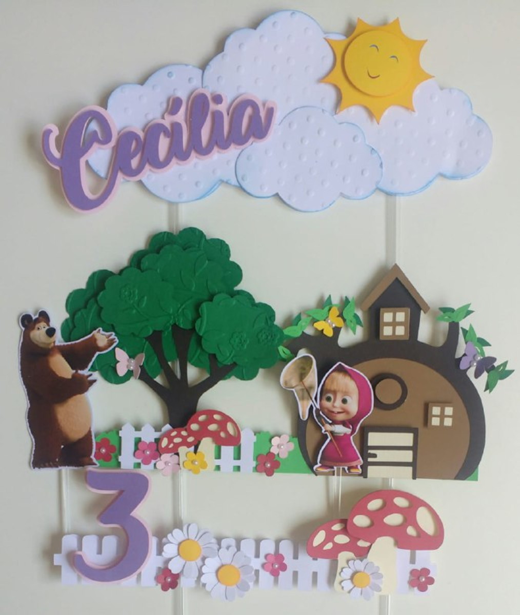Arquivo de corte topo Masha e o Urso CAMADAS 1