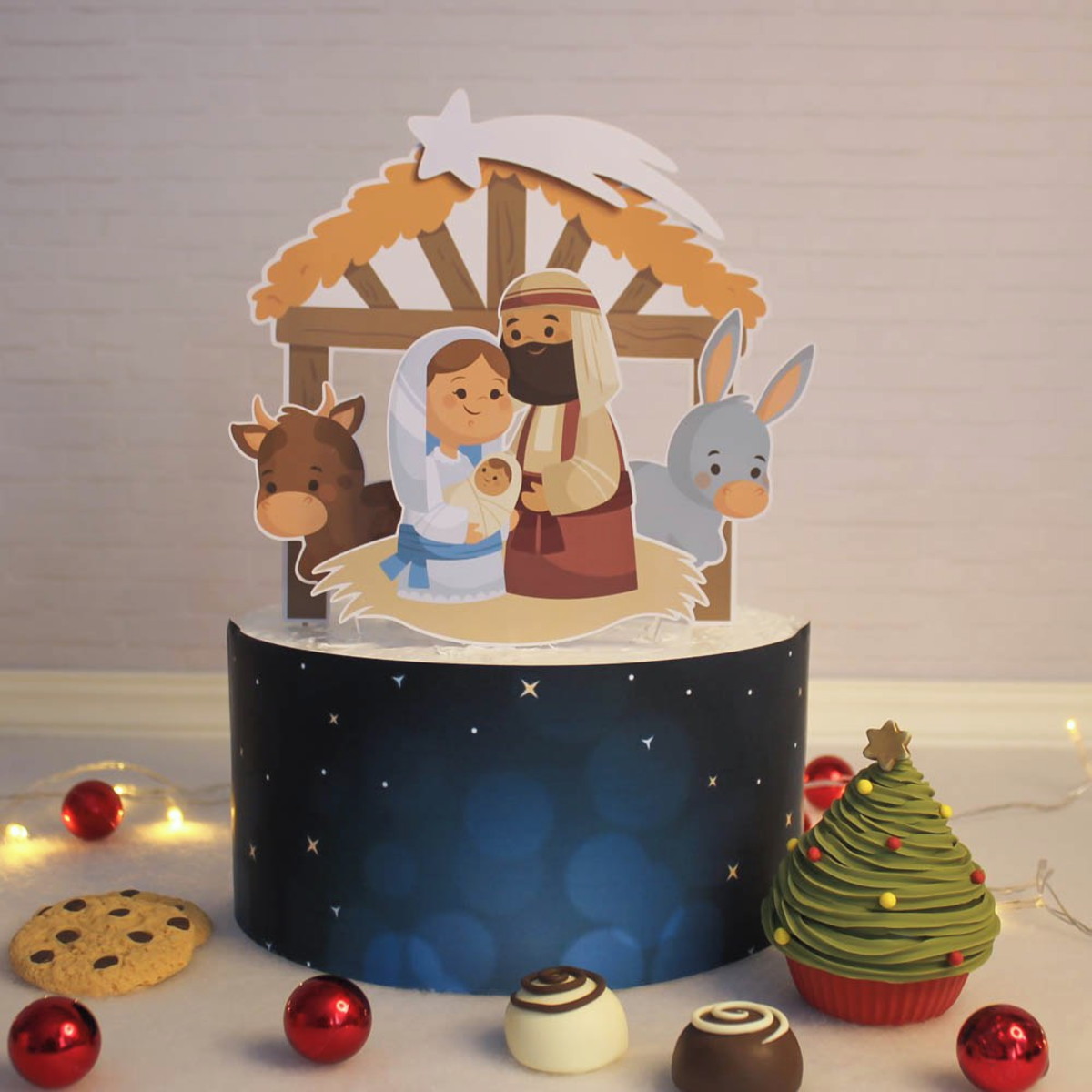 Arquivo de Corte Topo Natal Presépio Menino Jesus
