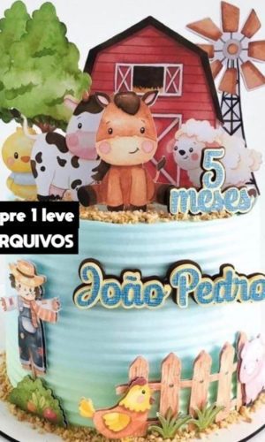 Arquivo de Corte- Topos de Bolo Fazendinha Aquarela