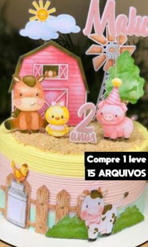 Arquivo de Corte- Topos de Bolo Fazendinha Aquarela