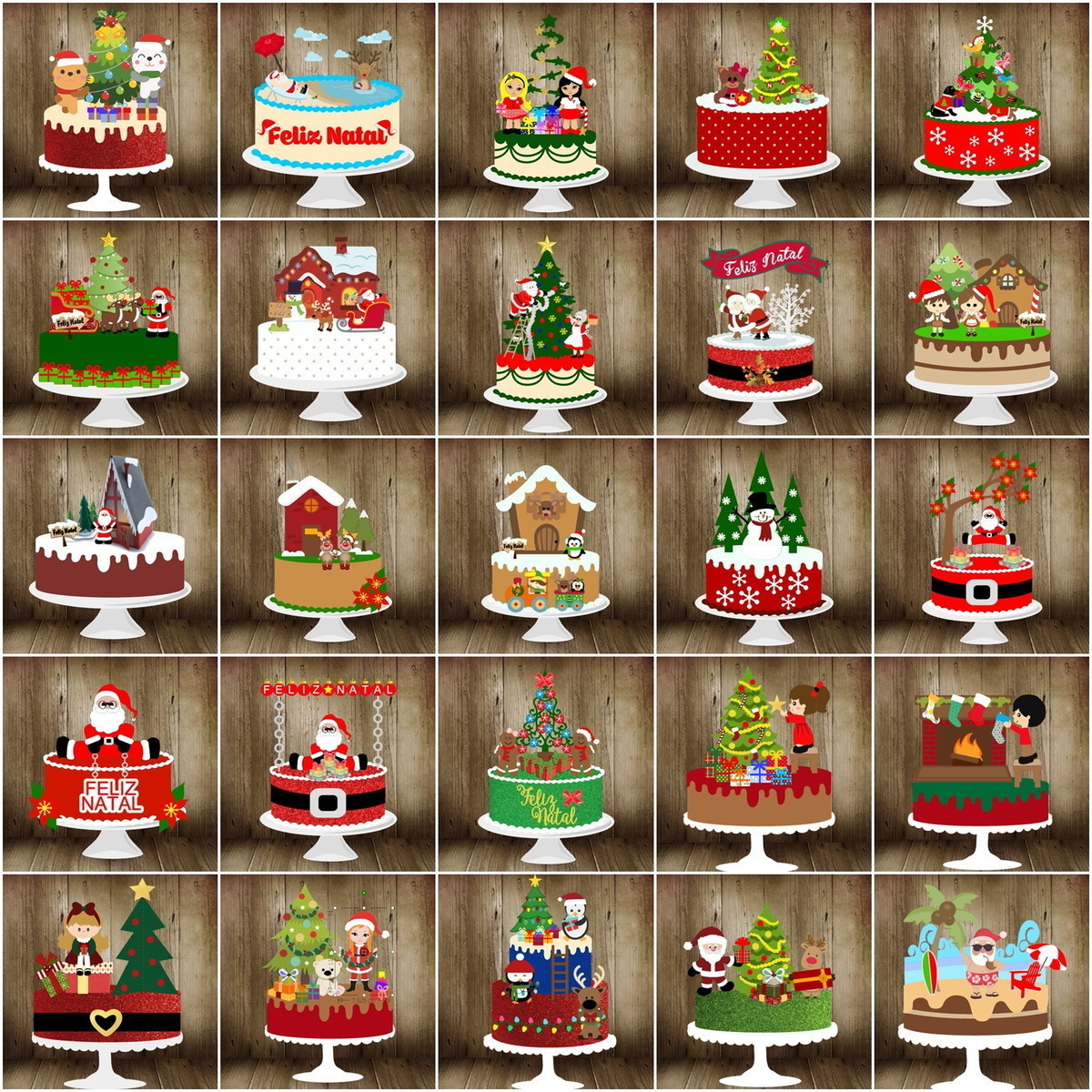 Arquivo de corte topos de bolo natal camadas -studio