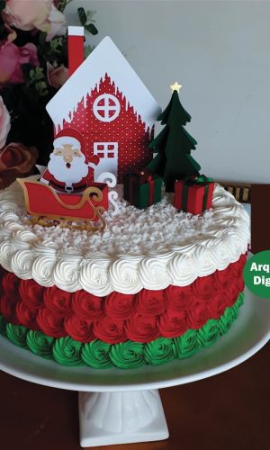 Arquivo de corte topos de bolo natal -studio e pdf
