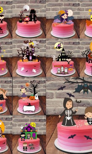 Arquivo de Corte Topo de Bolo Haloween Camadas