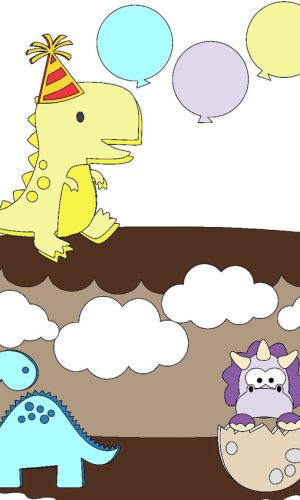Kit com 5 arquivos de corte 12-DINOSSAURO TOPO EM CAMADAS