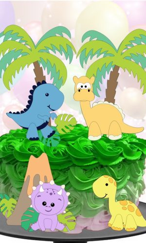 Kit com 5 arquivos de corte 19-DINOSSAURO TOPO DE BOLO CAMAD