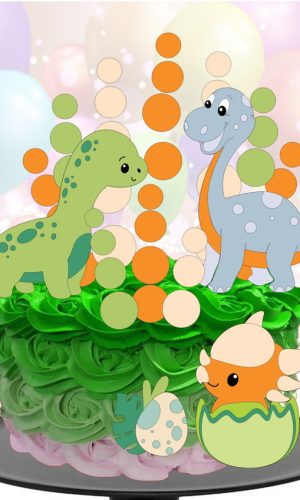 Kit com 5 arquivos de corte 24-DINOSSAURO TOPO DE BOLO CAMAD