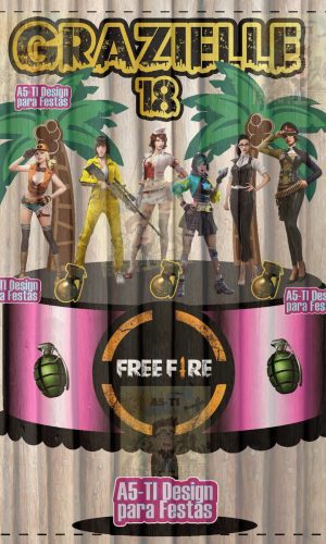415 - Arquivo Topo de Bolo Free Fire Mulher - Studio