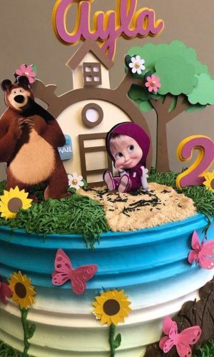 Arquivo de topo de bolo Marsha e o urso