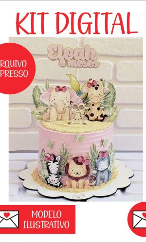 Arquivo de Topo Safari Aquarelado Rosa