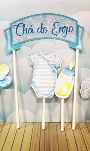 Arquivo Digital-(2528) Topo de Bolo Chá de Bebê Menino